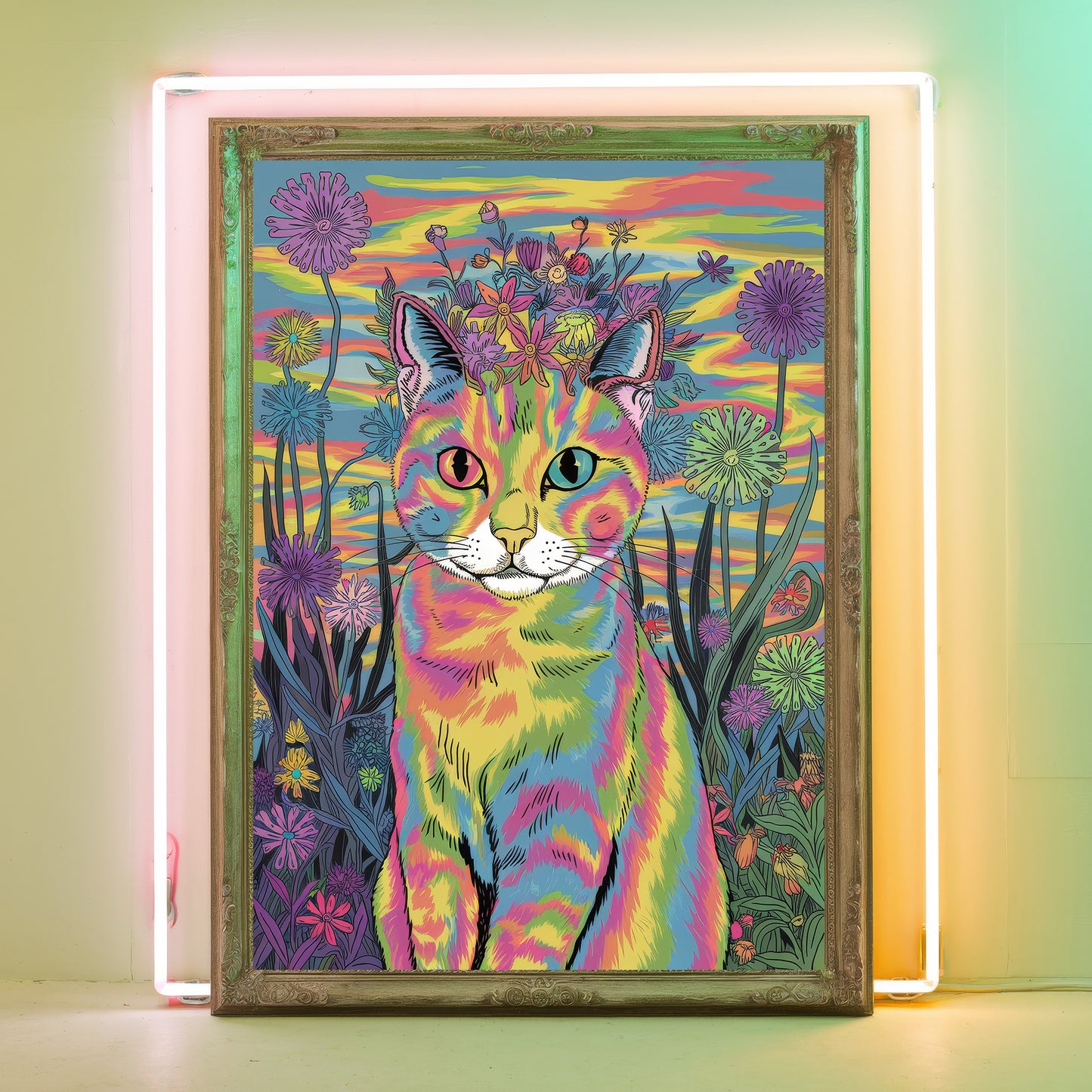 Funky Cat 3 Wall Art Poster Print