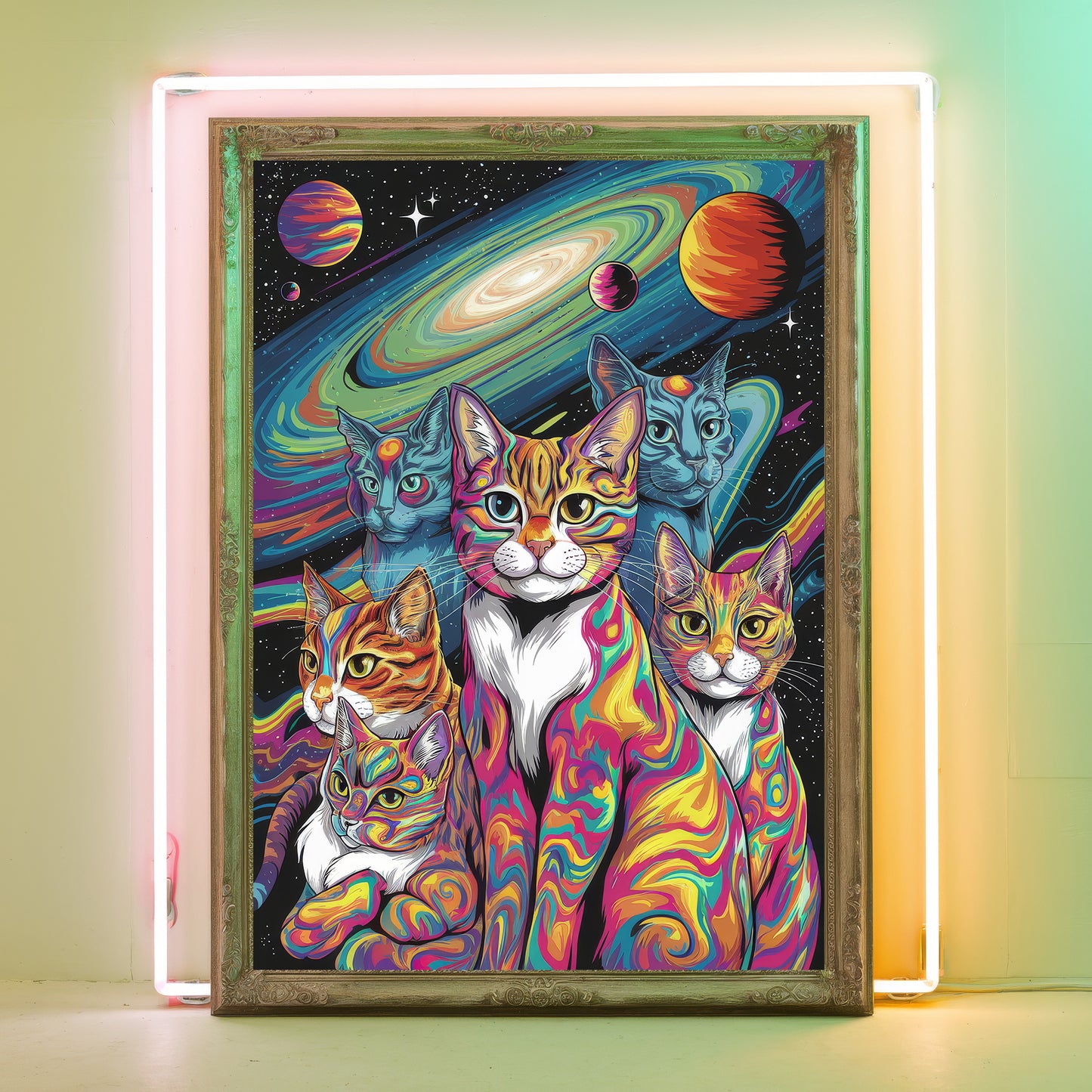 Funky Cat 6 Wall Art Poster Print