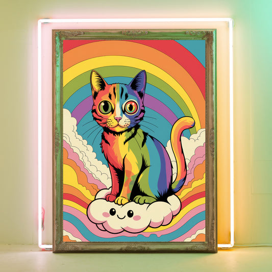 Funky Cat 8 Wall Art Poster Print