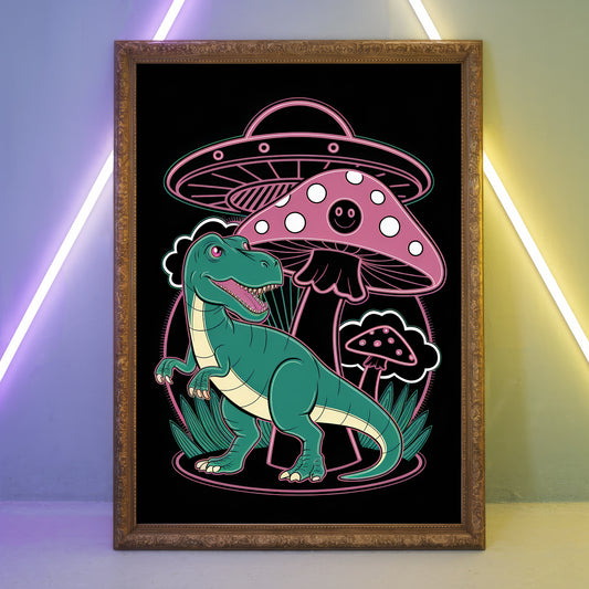 Funky Dinosaur 1 Wall Art Poster Print