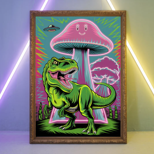 Funky Dinosaur 2 Wall Art Poster Print