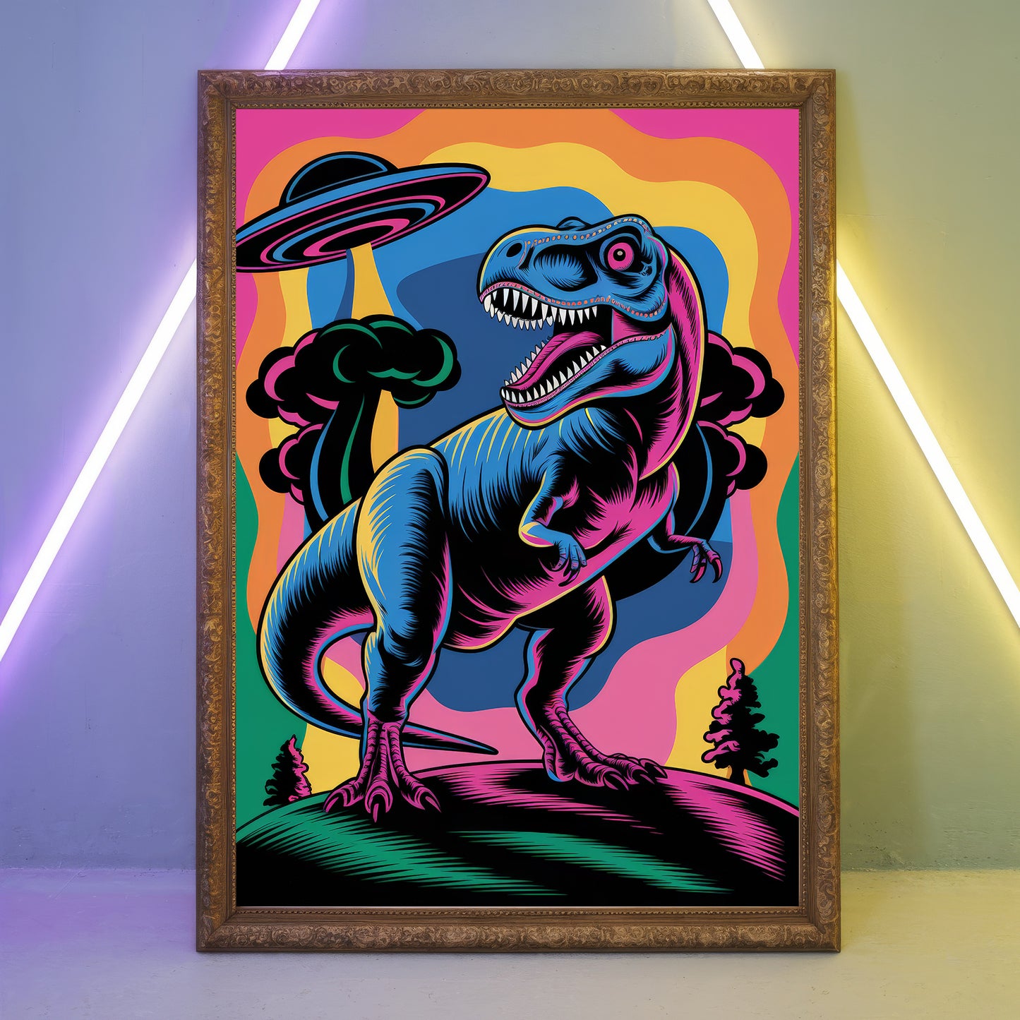 Funky Dinosaur 9 Wall Art Poster Print