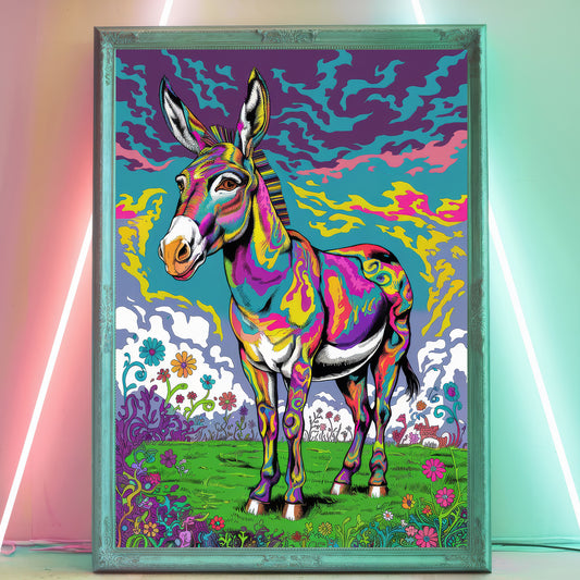 Funky Donkey 1 Wall Art Poster Print