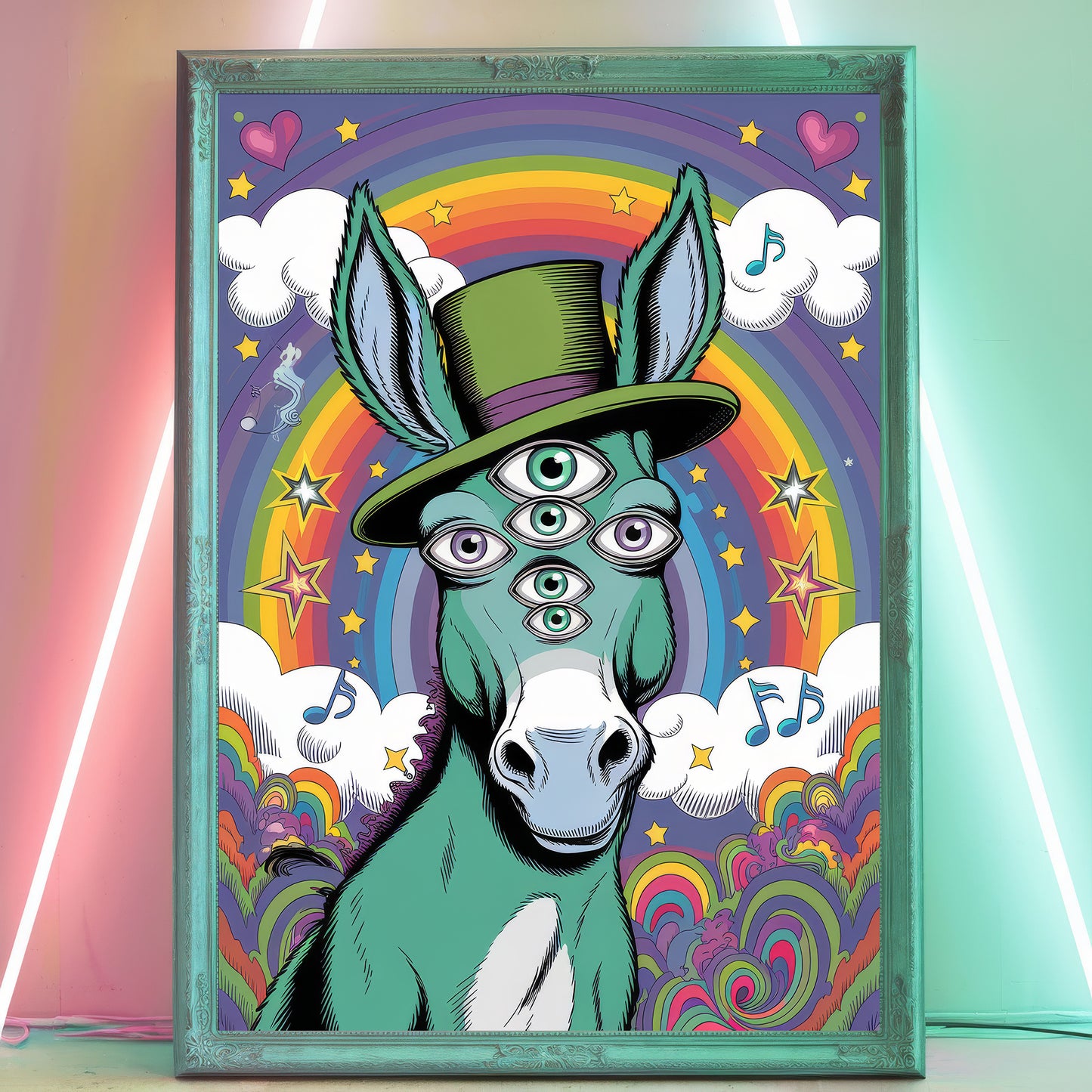 Funky Donkey 10 Wall Art Poster Print