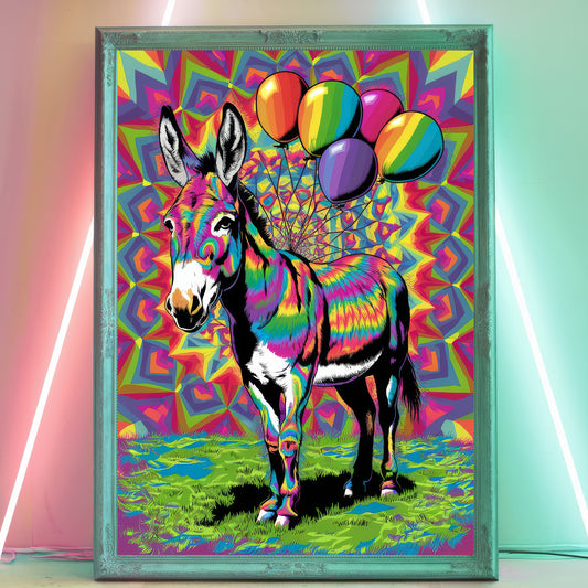Funky Donkey 4 Wall Art Poster Print