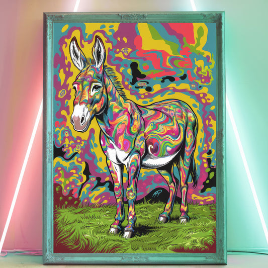 Funky Donkey 5 Wall Art Poster Print
