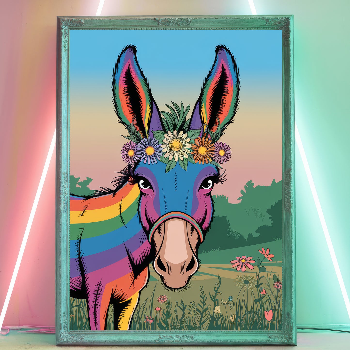Funky Donkey 7 Wall Art Poster Print