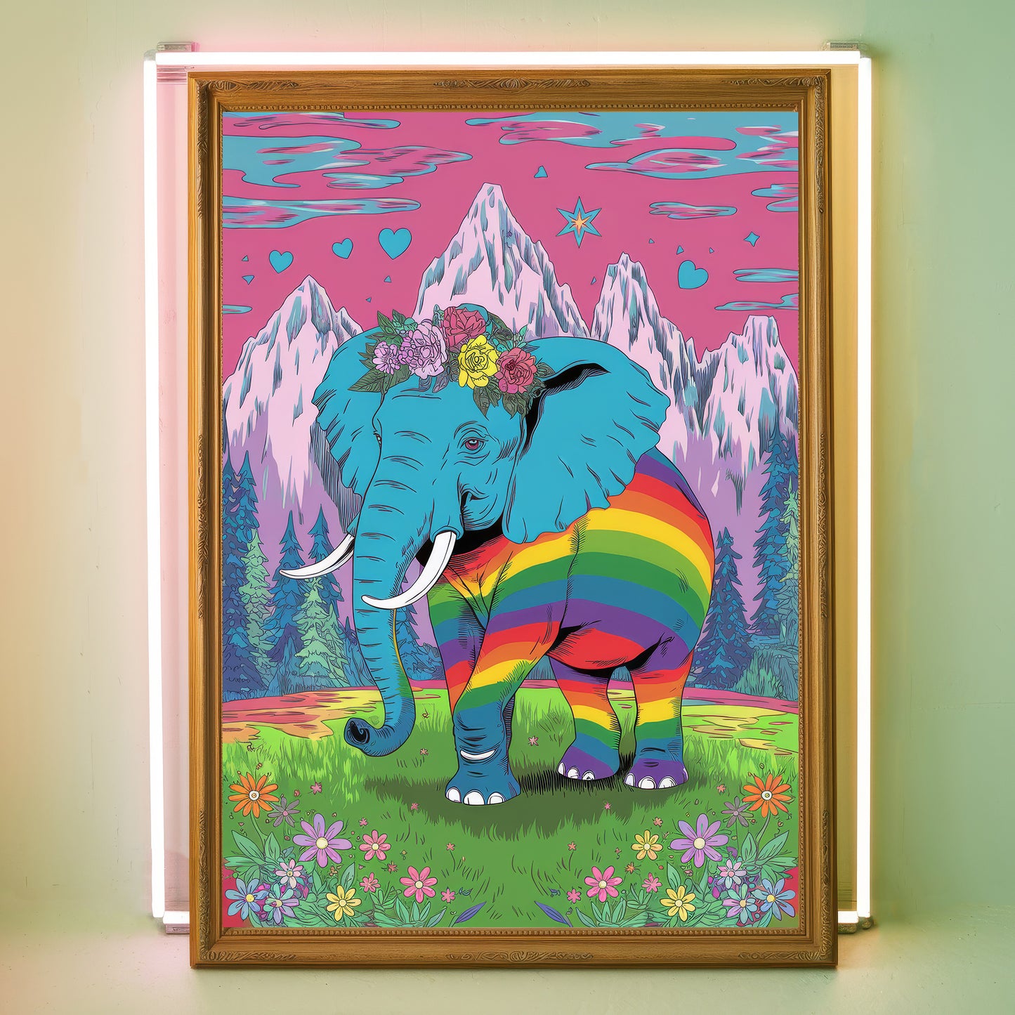 Funky Elephant 1 Wall Art Poster Print