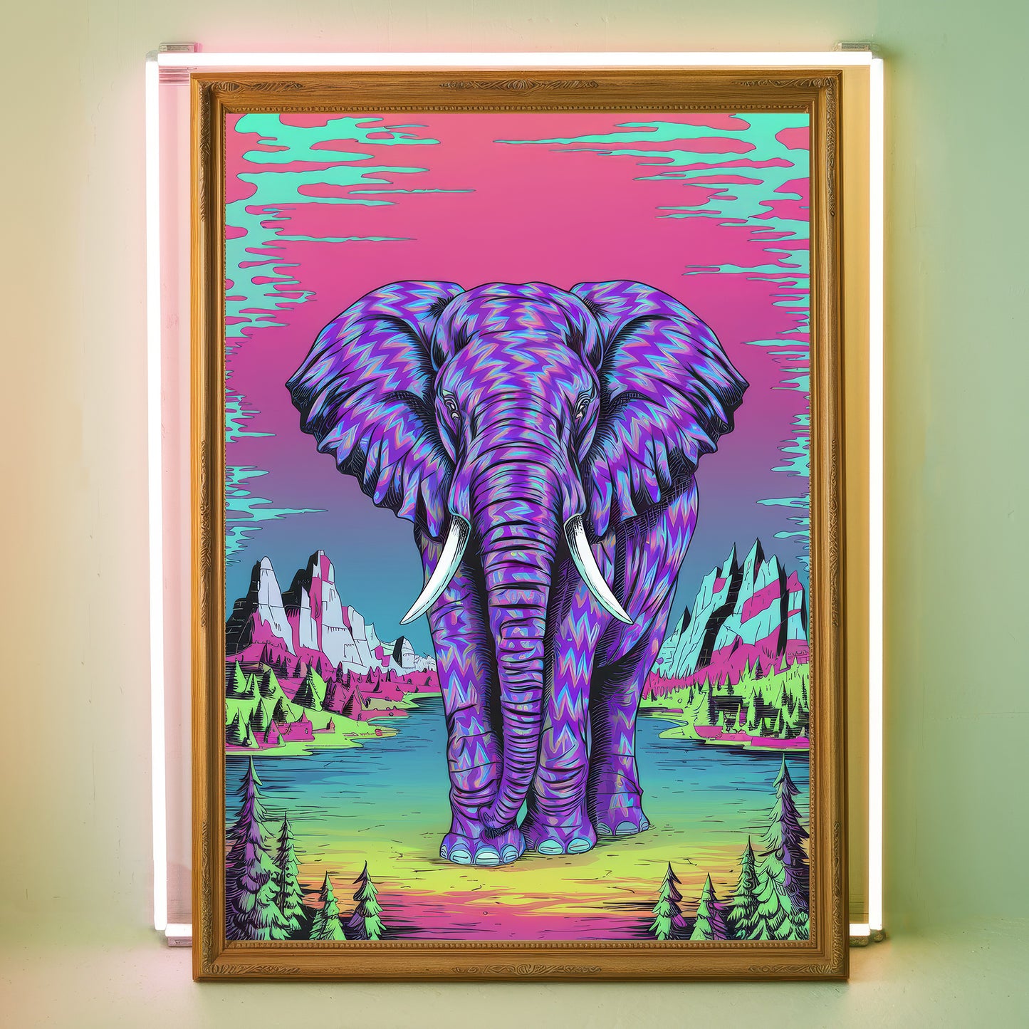 Funky Elephant 10 Wall Art Poster Print