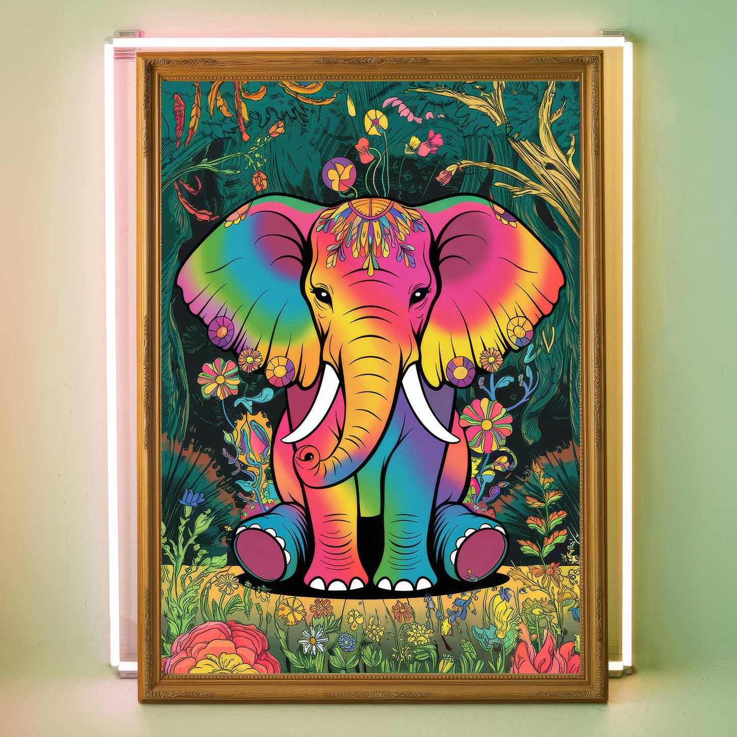 Funky Elephant 3 Wall Art Poster Print
