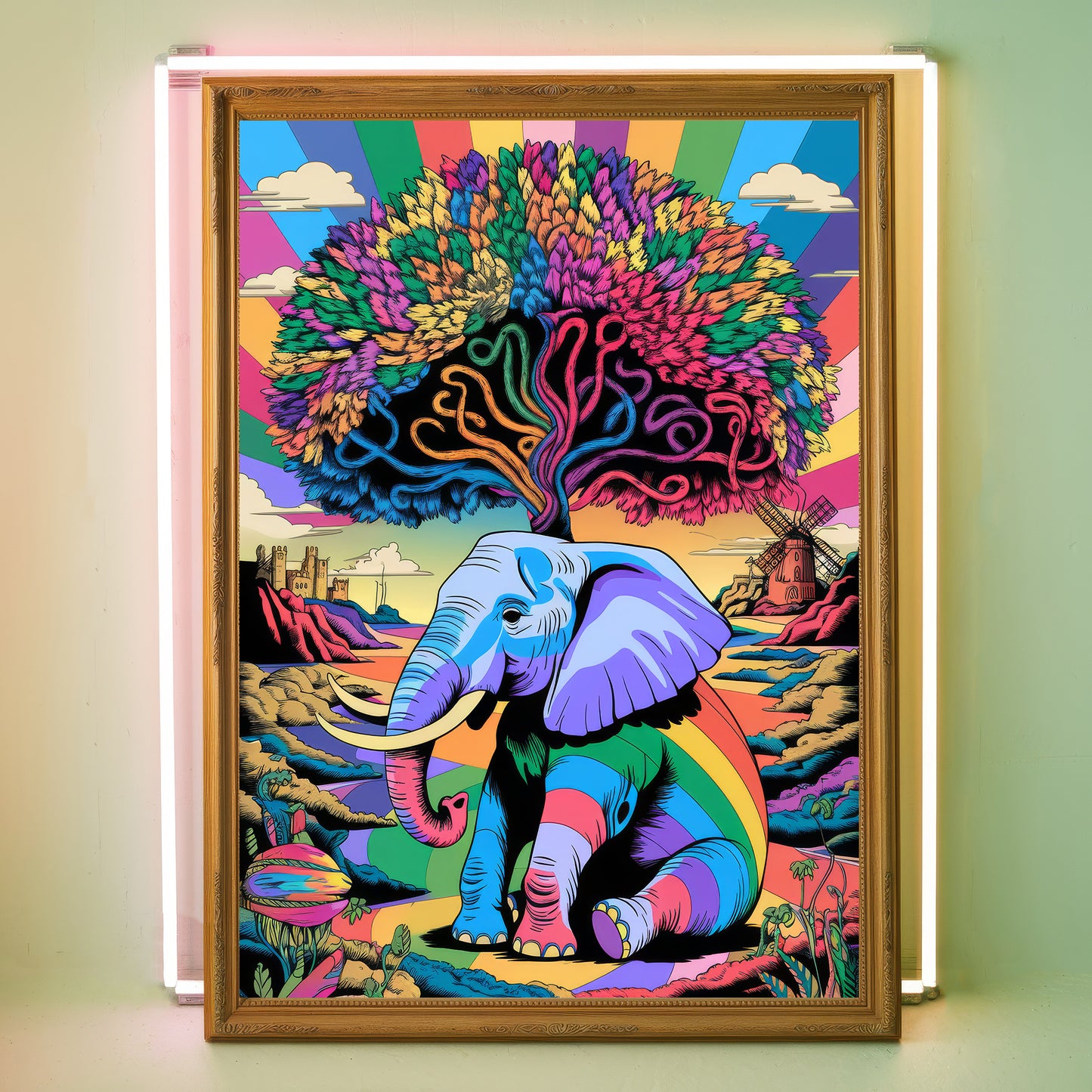 Funky Elephant 4 Wall Art Poster Print