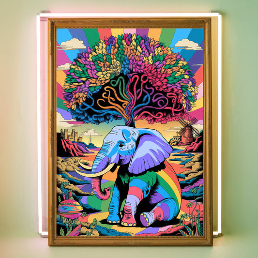 Funky Elephant 4 Wall Art Poster Print