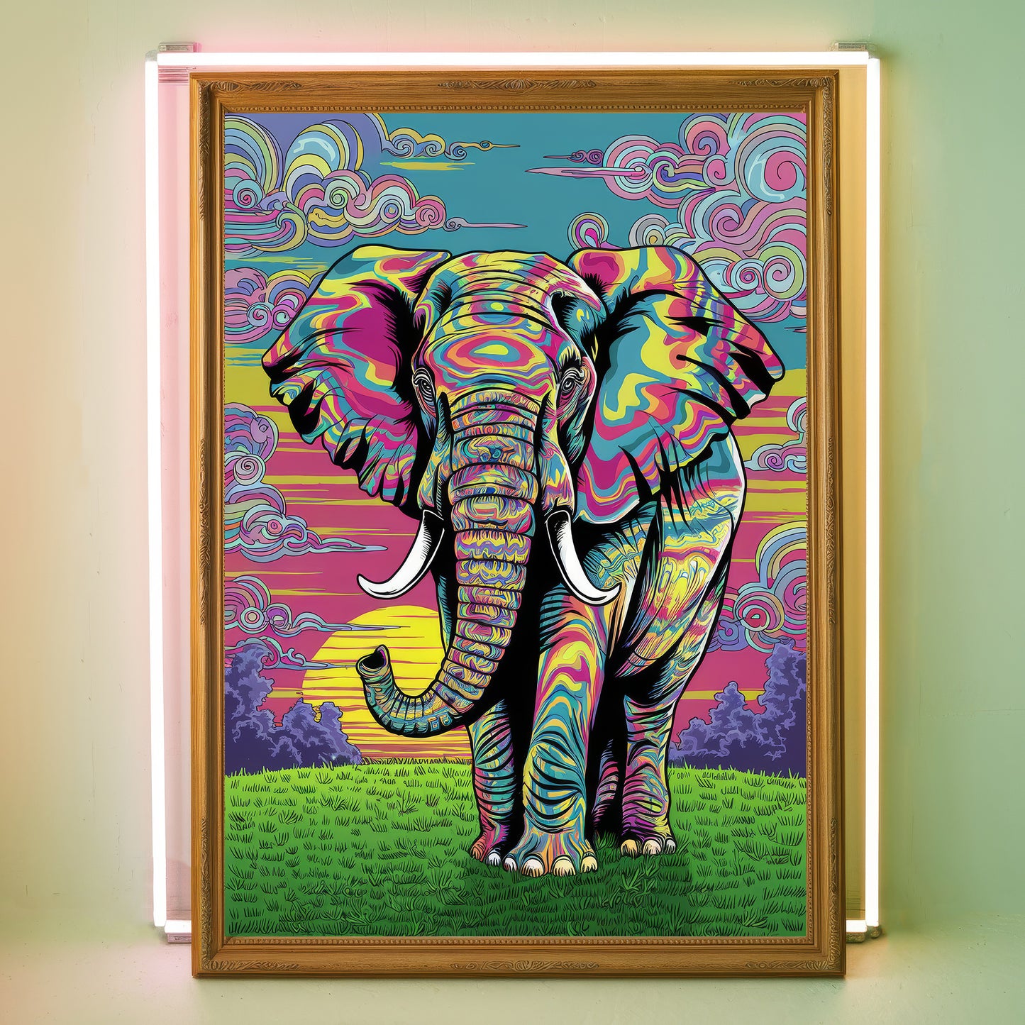Funky Elephant 9 Wall Art Poster Print