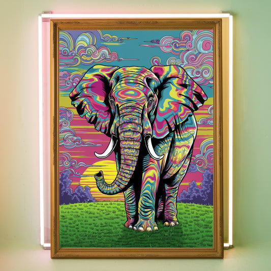 Funky Elephant 9 Wall Art Poster Print