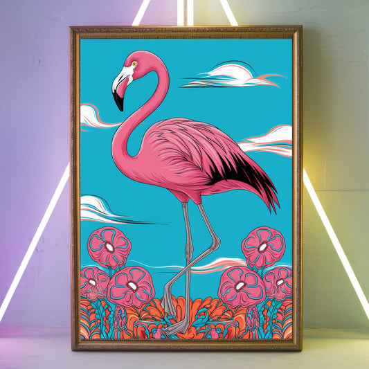 Funky Flamingo 2 Wall Art Poster Print