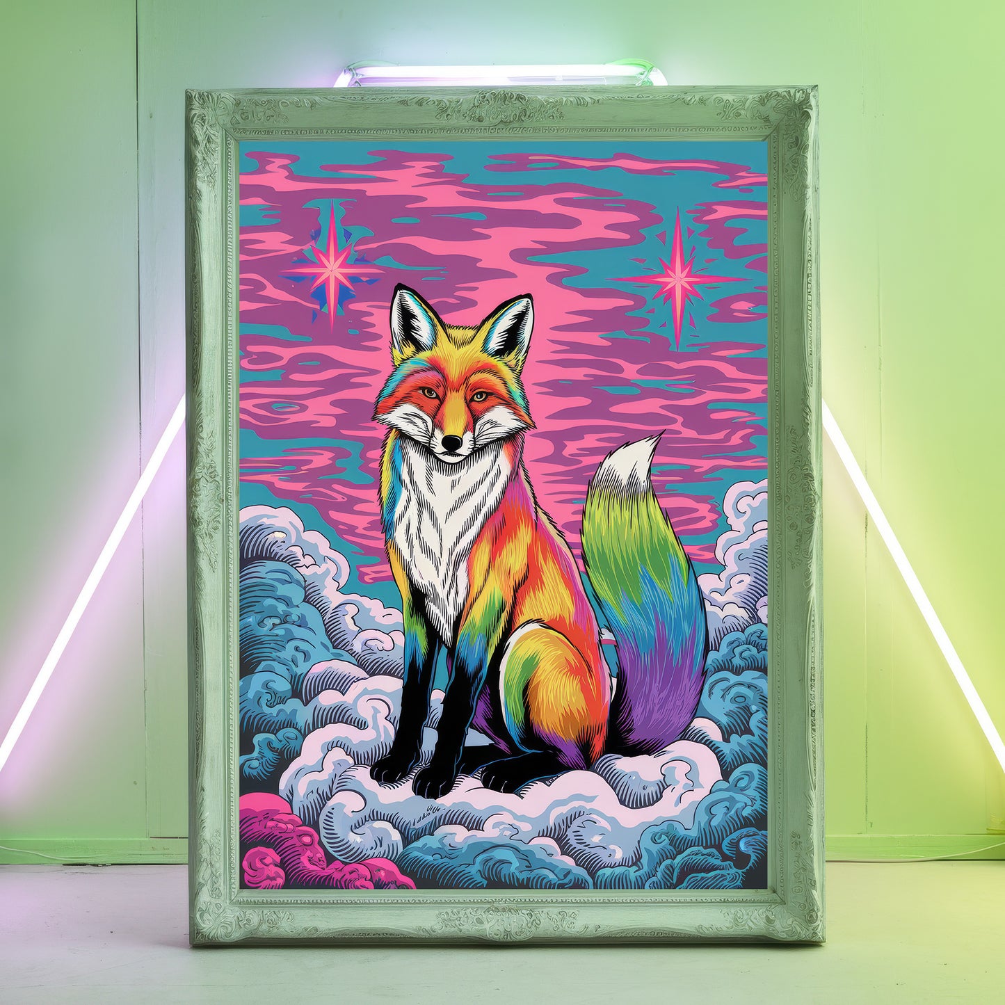Funky Fox 10 Wall Art Poster Print