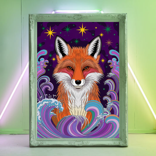Funky Fox 8 Wall Art Poster Print