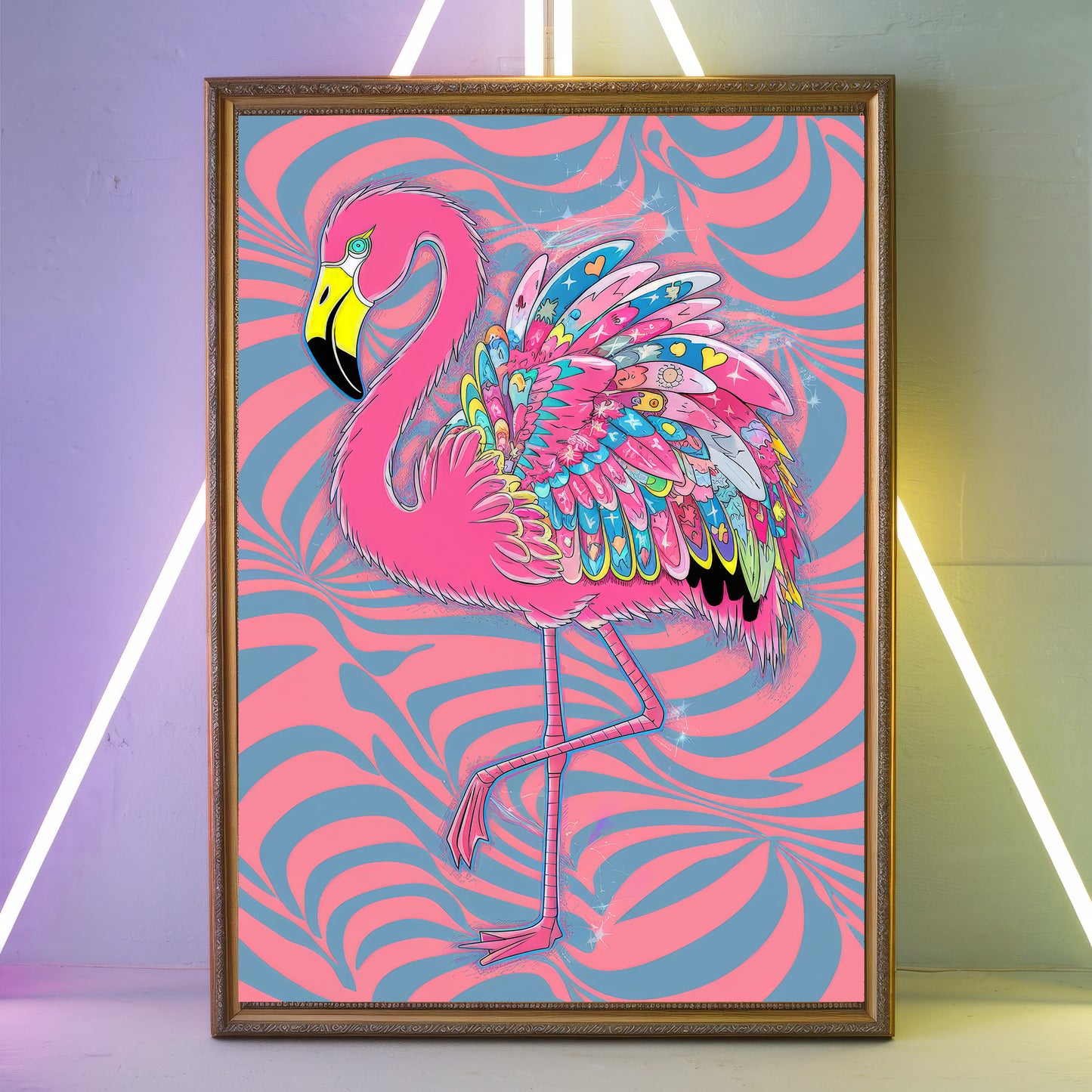 Funky Flamingo 10 Wall Art Poster Print