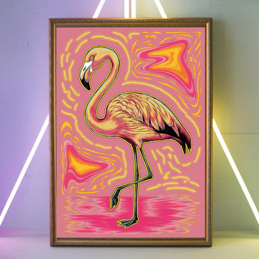 Funky Flamingo 3 Wall Art Poster Print