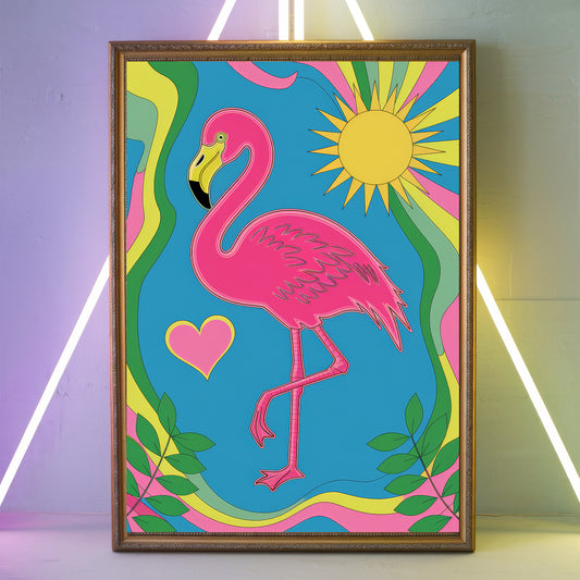 Funky Flamingo 7 Wall Art Poster Print
