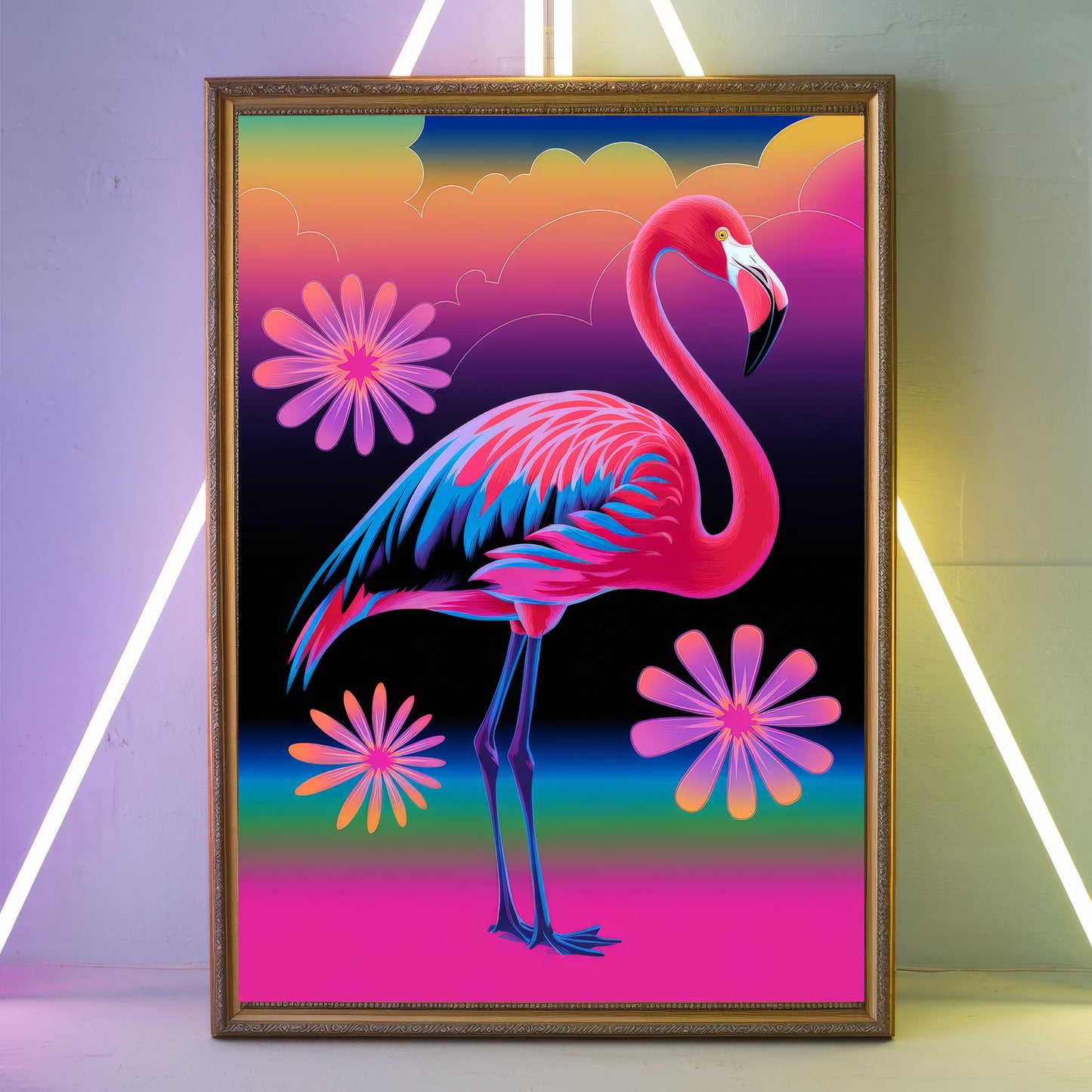 Funky Flamingo 8 Wall Art Poster Print