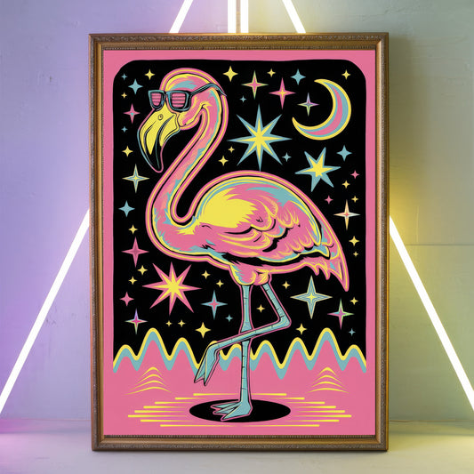 Funky Flamingo 9 Wall Art Poster Print