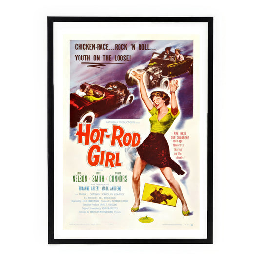 "Hot Rod Girl" – Retro Rock ‘n’ Roll Movie Poster Print