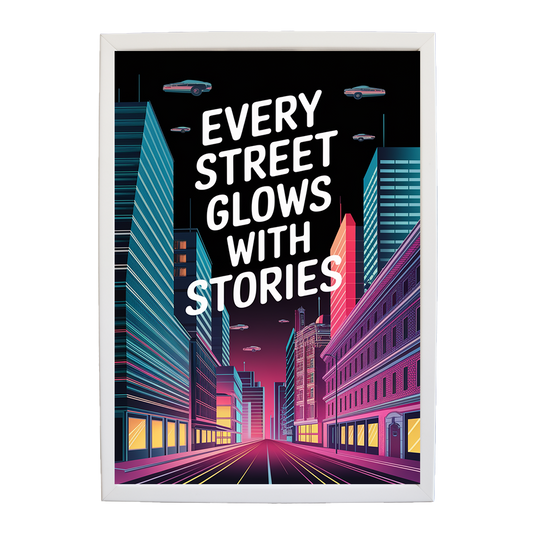 Futuristic Streetscape - Retro-Futurism Poster