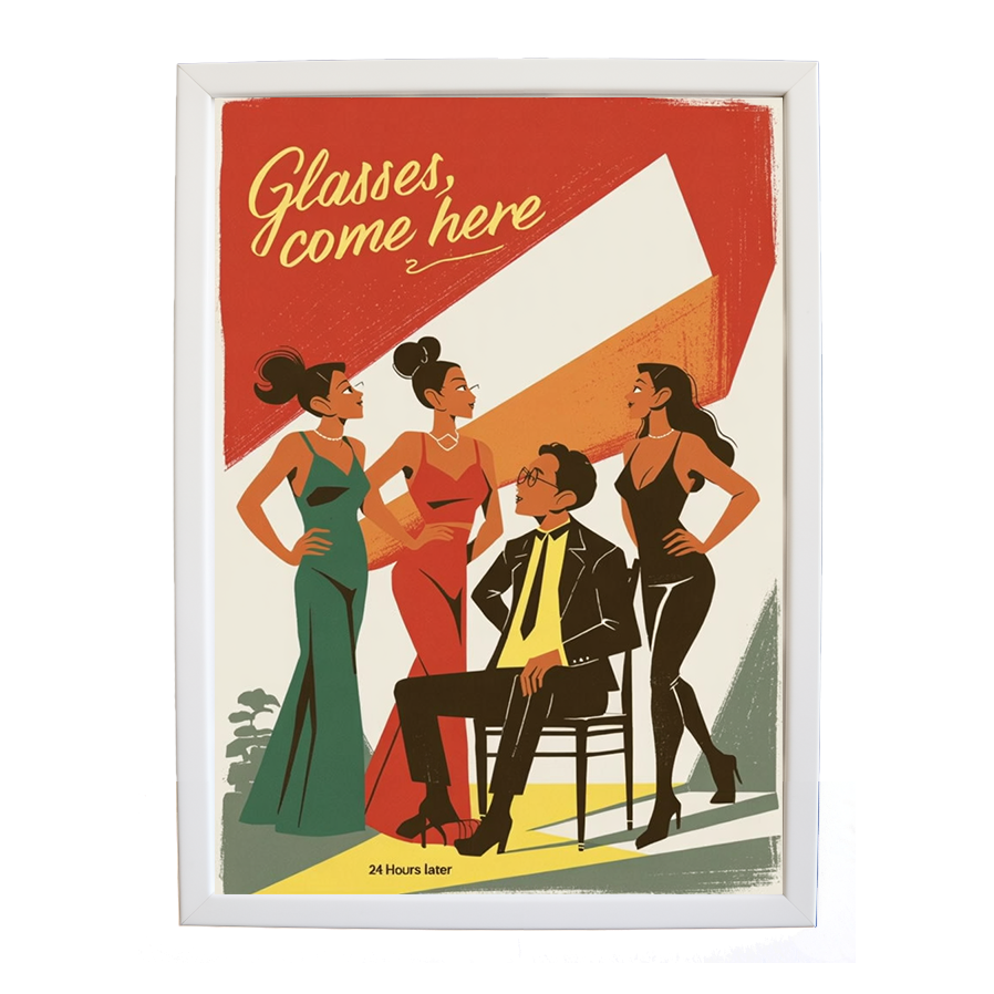 24 Hours Later – Music Lover Wall Print – wall art print – Glasses Come Here – neo-soul, R&B, soul, girl band – Music Stag