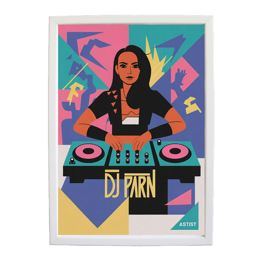 Neon DJ Poster Study wall art print by Music Stag ASTIST — DJ Parn #51