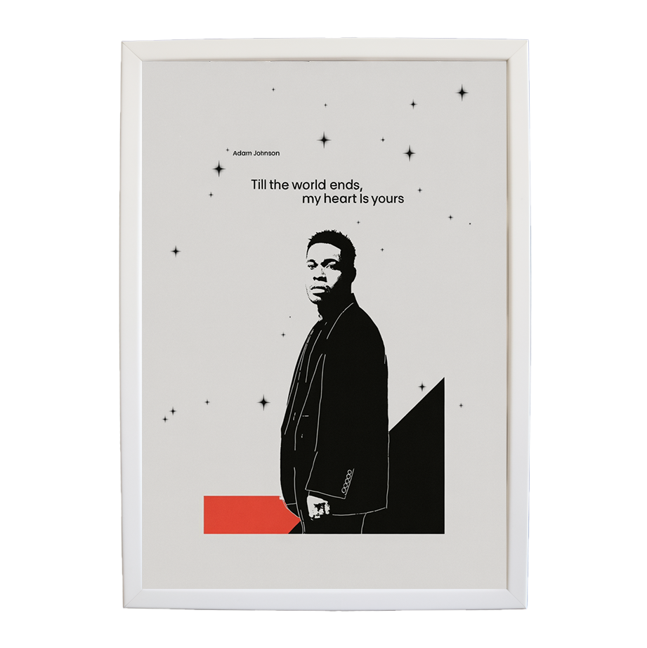 Adam Johnson 'Till The World Ends, My Heart Is Yours' art print #102 — music-inspired wall decor by Music Stag