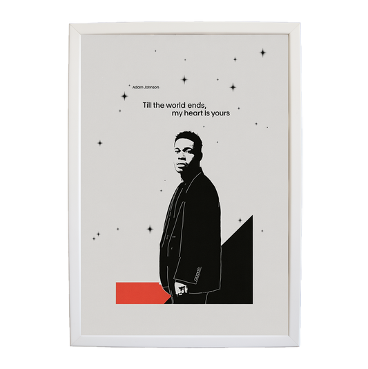 Adam Johnson 'Till The World Ends, My Heart Is Yours' art print #102 — music-inspired wall decor by Music Stag