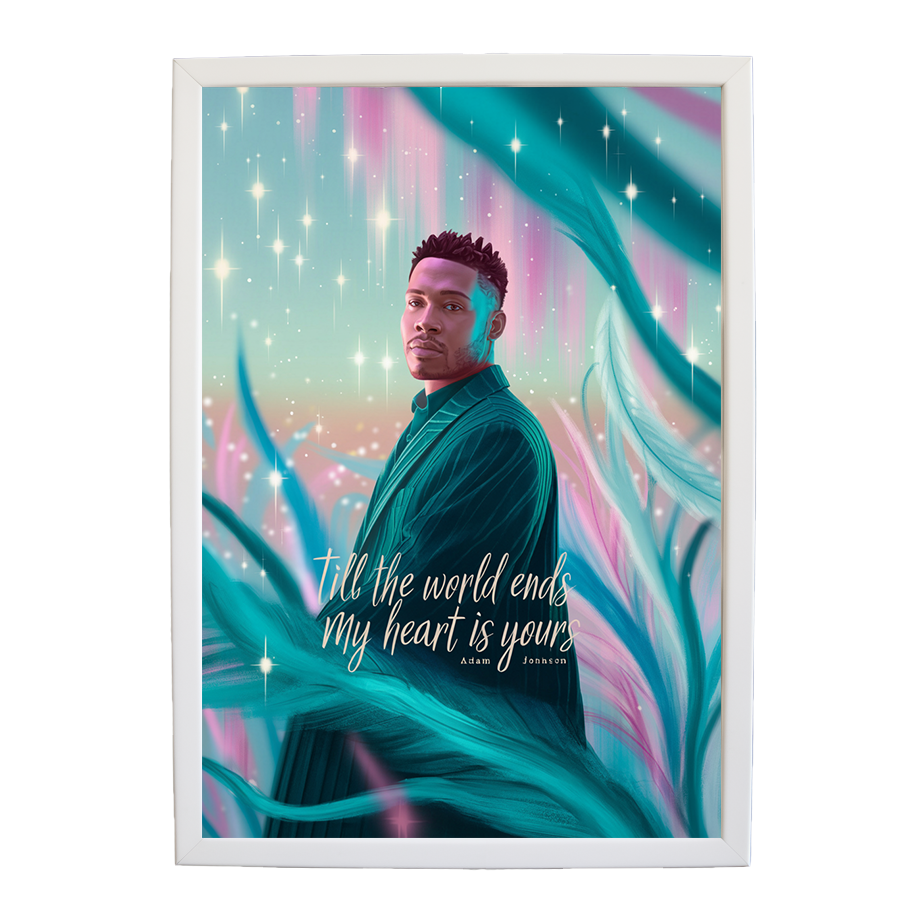 Adam Johnson 'Till The World Ends, My Heart Is Yours' art print #111 — music-inspired wall decor by Music Stag