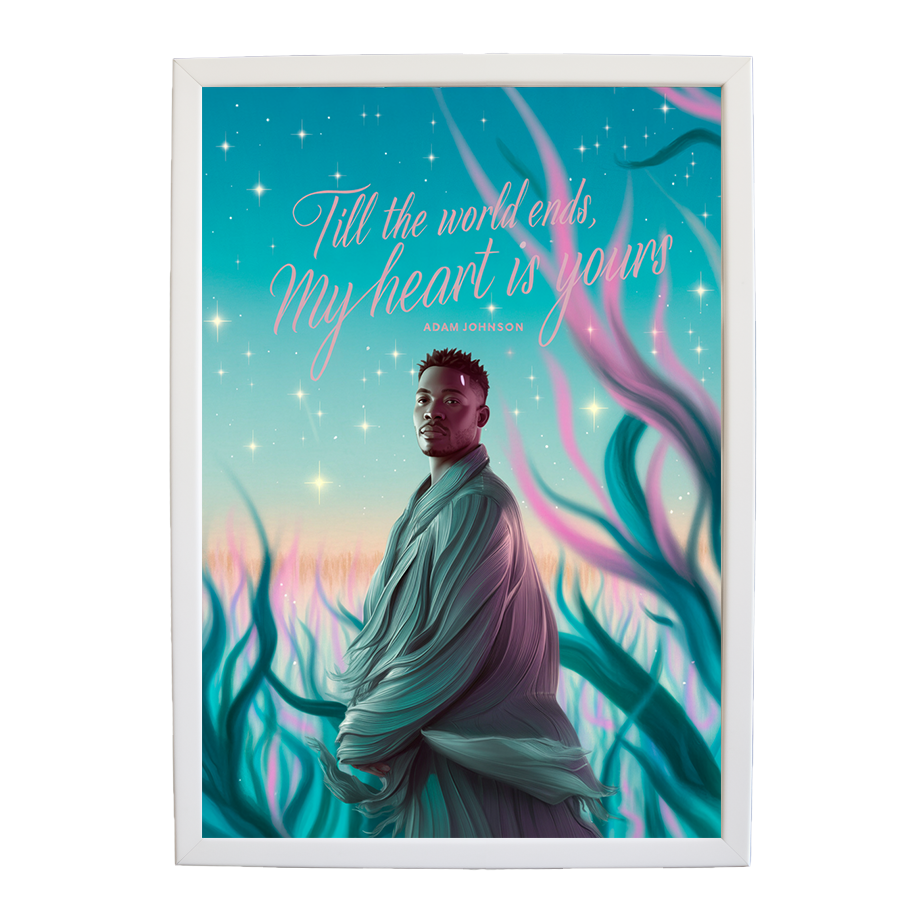 Adam Johnson 'Till The World Ends, My Heart Is Yours' art print #112 — music-inspired wall decor by Music Stag