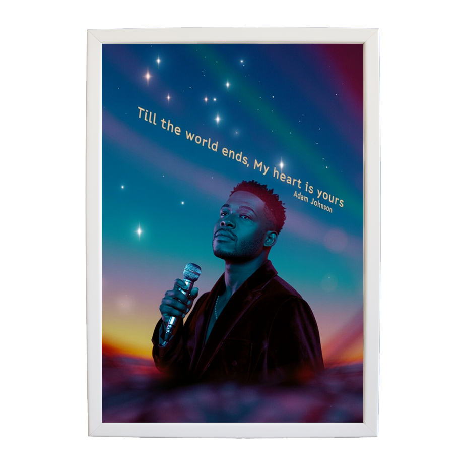 Adam Johnson 'Till The World Ends, My Heart Is Yours' art print #116 — music-inspired wall decor by Music Stag