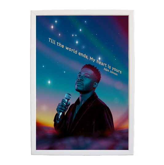 Adam Johnson 'Till The World Ends, My Heart Is Yours' art print #116 — music-inspired wall decor by Music Stag