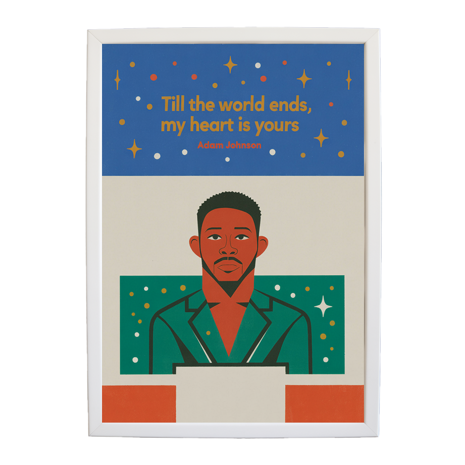 Adam Johnson 'Till The World Ends, My Heart Is Yours' art print #121 — music-inspired wall decor by Music Stag