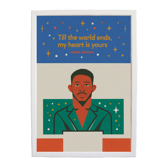 Adam Johnson 'Till The World Ends, My Heart Is Yours' art print #121 — music-inspired wall decor by Music Stag