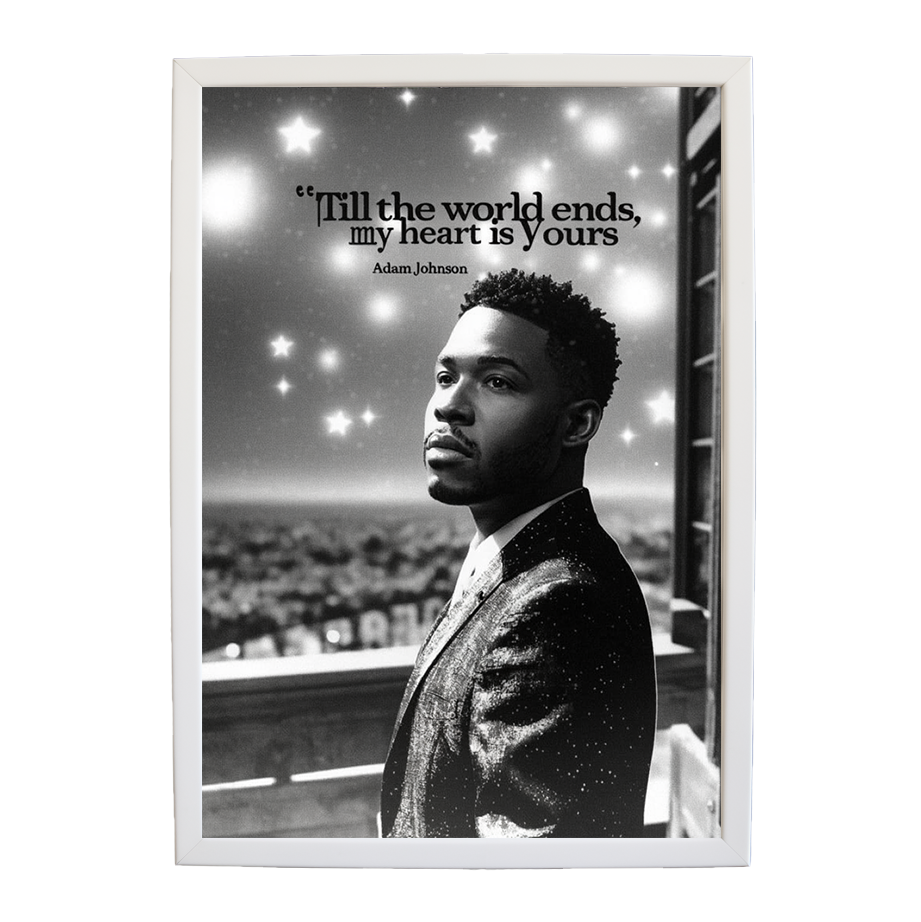 Adam Johnson 'Till The World Ends, My Heart Is Yours' art print #124 — music-inspired wall decor by Music Stag