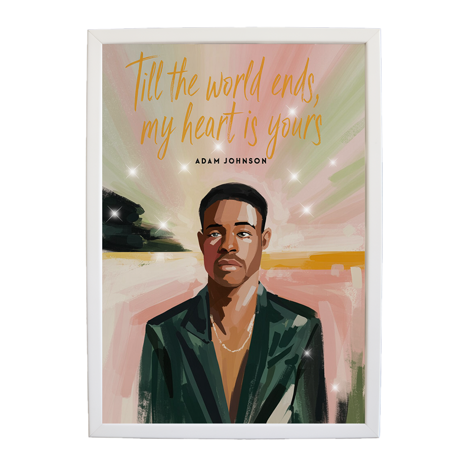 Adam Johnson 'Till The World Ends, My Heart Is Yours' art print #131 — music-inspired wall decor by Music Stag