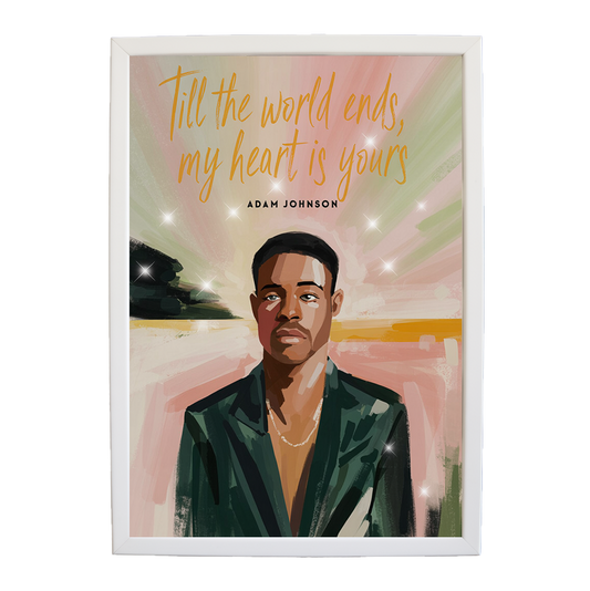 Adam Johnson 'Till The World Ends, My Heart Is Yours' art print #131 — music-inspired wall decor by Music Stag