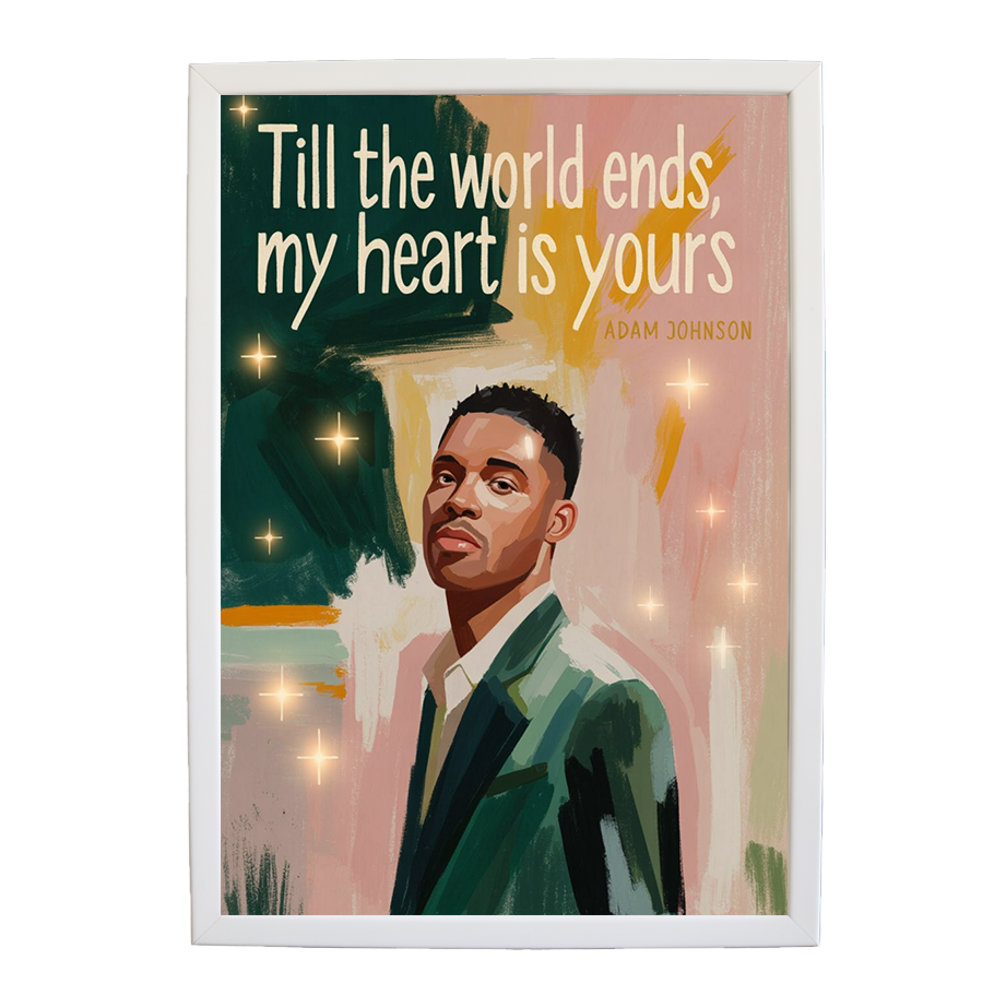 Adam Johnson 'Till The World Ends, My Heart Is Yours' art print #132 — music-inspired wall decor by Music Stag
