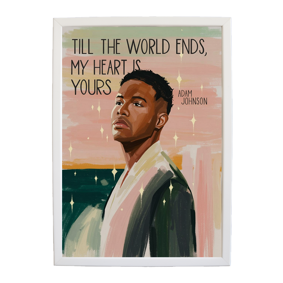 Adam Johnson 'Till The World Ends, My Heart Is Yours' art print #133 — music-inspired wall decor by Music Stag