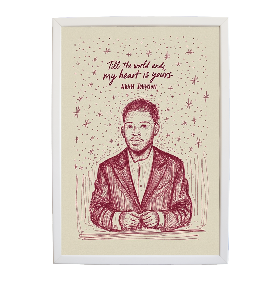Adam Johnson 'Till The World Ends, My Heart Is Yours' art print #134 — music-inspired wall decor by Music Stag
