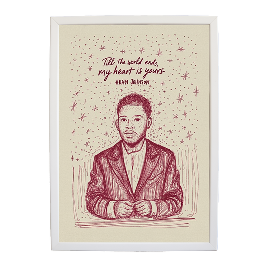 Adam Johnson 'Till The World Ends, My Heart Is Yours' art print #134 — music-inspired wall decor by Music Stag