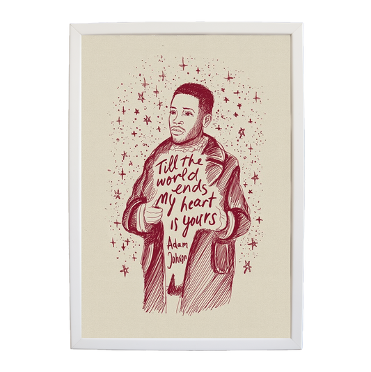 Adam Johnson 'Till The World Ends, My Heart Is Yours' art print #135 — music-inspired wall decor by Music Stag