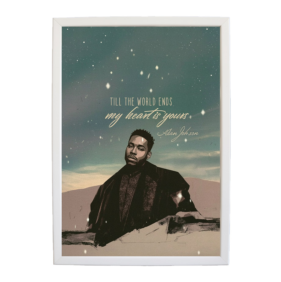 Adam Johnson 'Till The World Ends, My Heart Is Yours' art print #140 — music-inspired wall decor by Music Stag