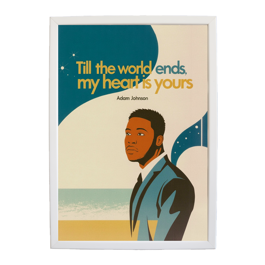 Adam Johnson 'Till The World Ends, My Heart Is Yours' art print #46 — music-inspired wall decor by Music Stag