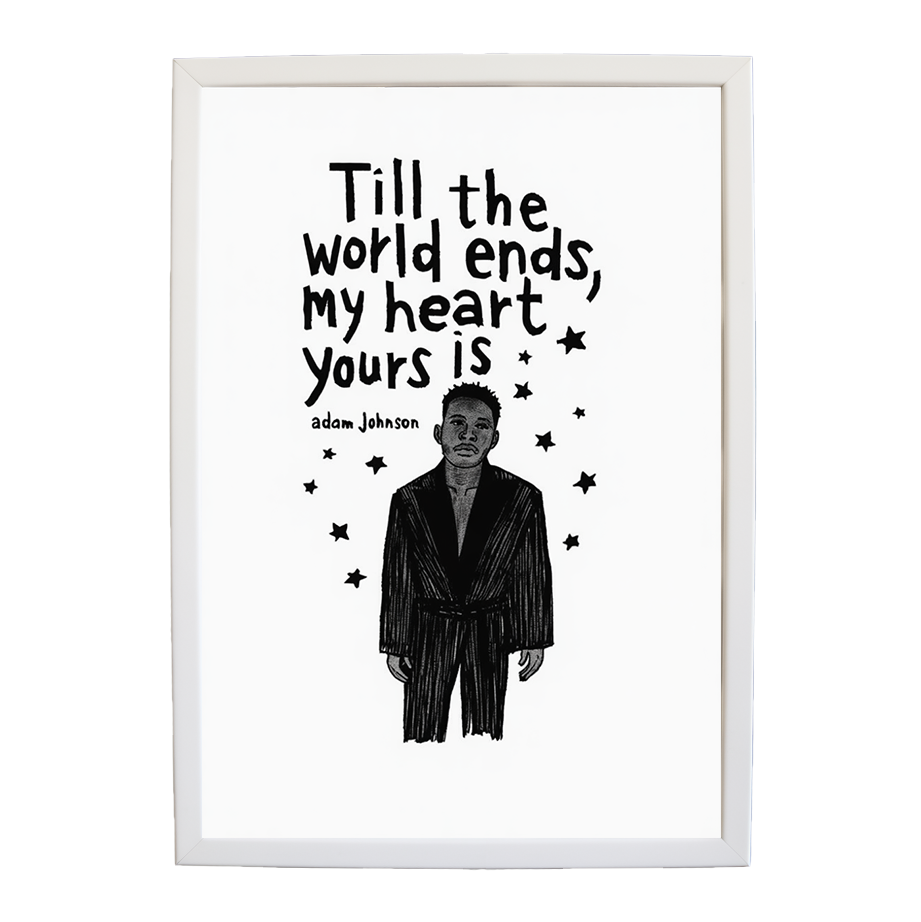 Adam Johnson 'Till The World Ends, My Heart Is Yours' art print #50 — music-inspired wall decor by Music Stag