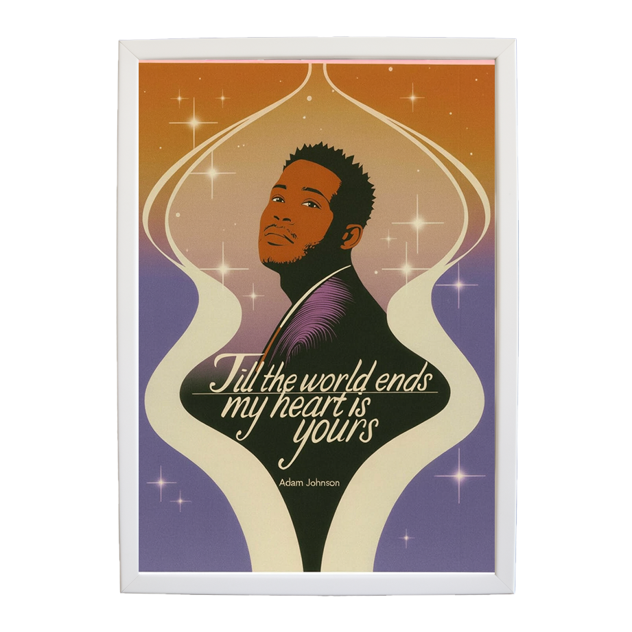 Adam Johnson 'Till The World Ends, My Heart Is Yours' art print #56 — music-inspired wall decor by Music Stag